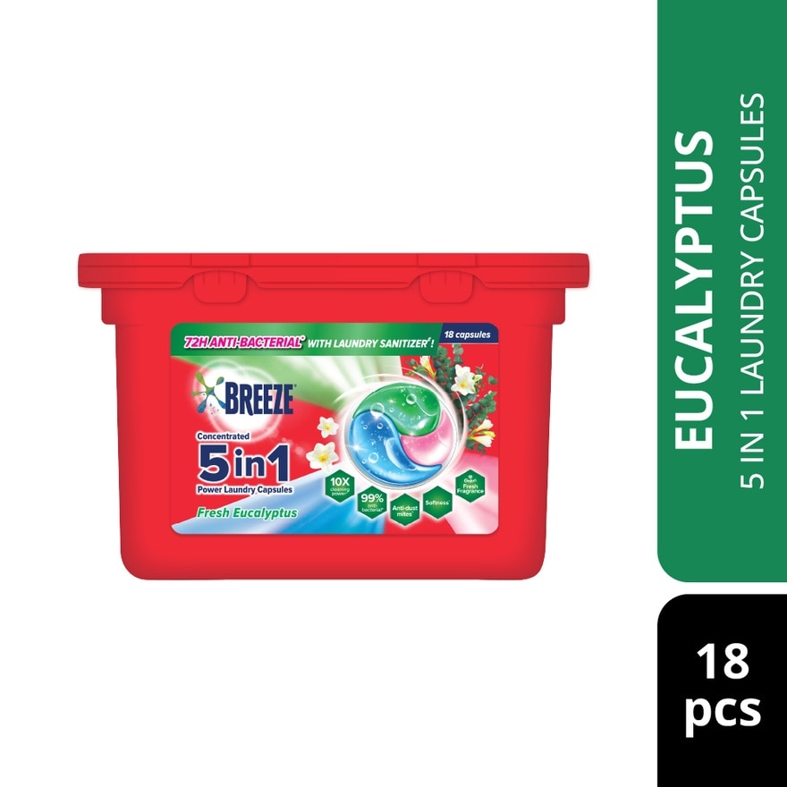 Fresh Eucalyptus 5 In 1 Power Laundry Capsules 18s
