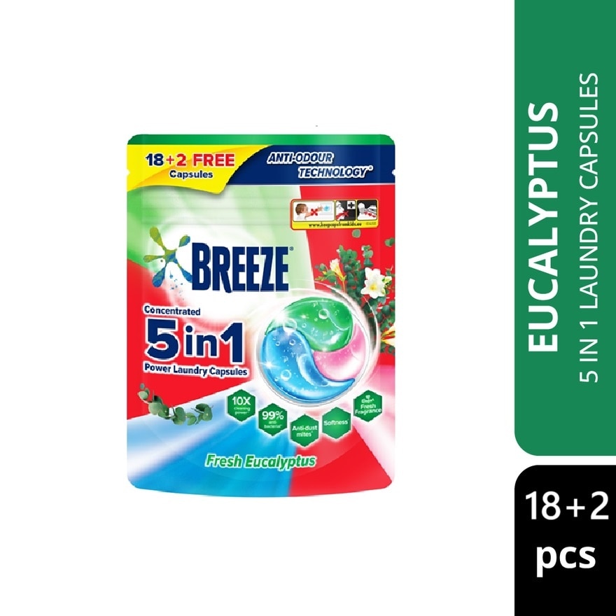 Fresh Eucalyptus 5 In 1 Power Laundry Capsules 18+2s 210g