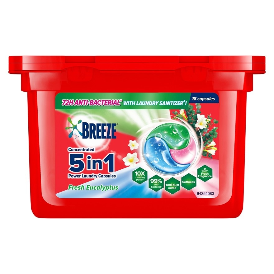 Fresh Eucalyptus 5 In 1 Power Laundry Capsules 18s