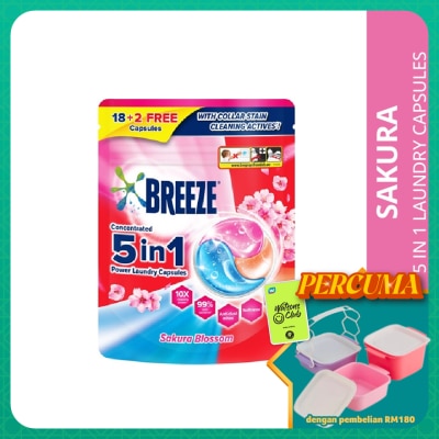 BREEZE - Sakura Blossom 5 In 1 Power Laundry Capsules 18+2s 210g