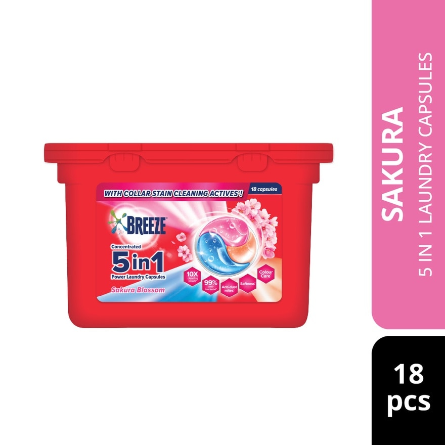 Sakura Blossom 5 In 1 Power Laundry Capsules 18s