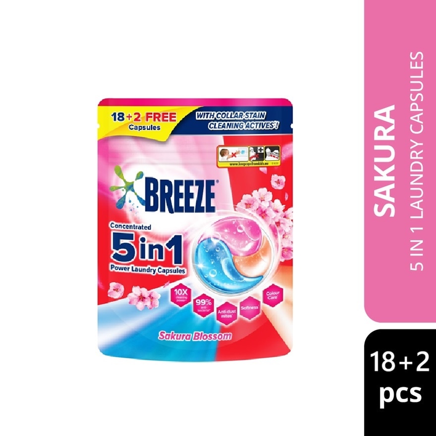 Sakura Blossom 5 In 1 Power Laundry Capsules 18+2s 210g