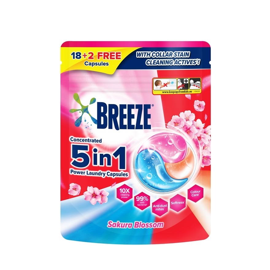Sakura Blossom 5 In 1 Power Laundry Capsules 18+2s 210g