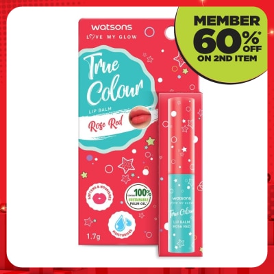 WATSONS True Colour Lip Balm Rose Red 1.7g