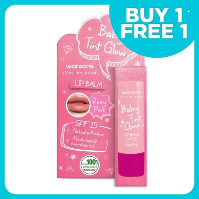 WATSONS Baby Tint Glow Lip Balm SPF15 Rosy Pink 3.9g