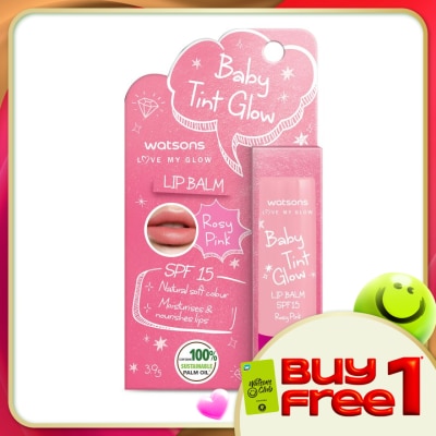 WATSONS - Baby Tint Glow Lip Balm SPF15 Rosy Pink 3.9g