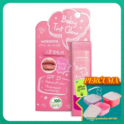 WATSONS - Baby Tint Glow Lip Balm SPF15 Rosy Pink 3.9g