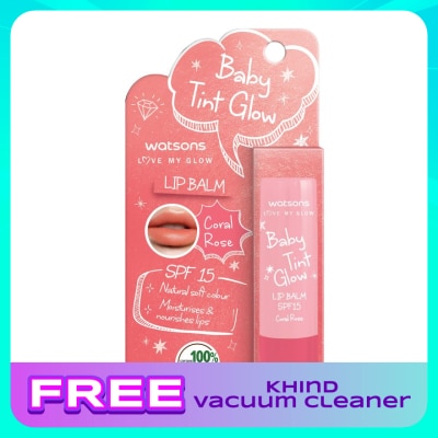 WATSONS Baby Tint Glow Lip Balm SPF15 Coral Rose 3.9g