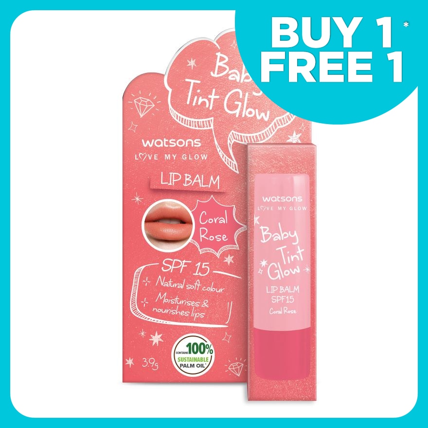 Baby Tint Glow Lip Balm SPF15 Coral Rose 3.9g