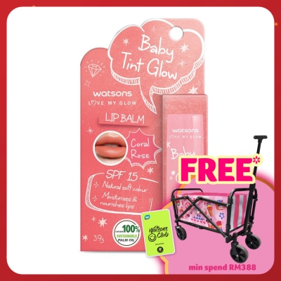 WATSONS Baby Tint Glow Lip Balm SPF15 Coral Rose 3.9g