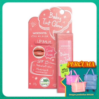 WATSONS - Baby Tint Glow Lip Balm SPF15 Coral Rose 3.9g