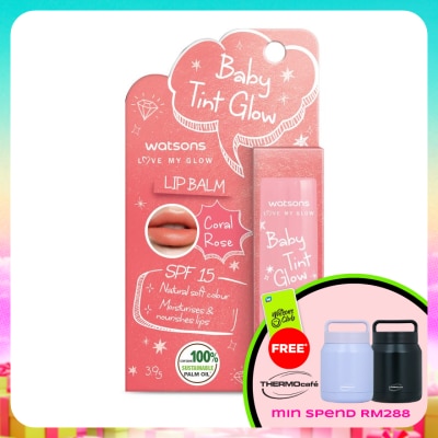 WATSONS - Baby Tint Glow Lip Balm SPF15 Coral Rose 3.9g