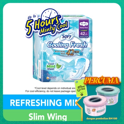 SOFY Cooling Fresh Night Slim Wing 42cm 6s