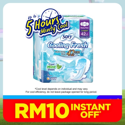 SOFY Cooling Fresh Night Slim Wing 42cm 6s