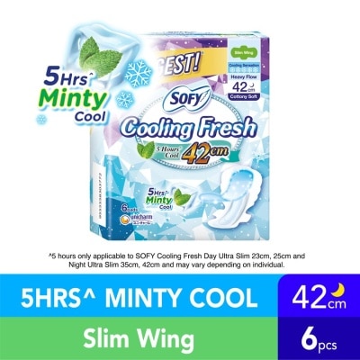 SOFY Cooling Fresh Night Slim Wing 42cm 6's