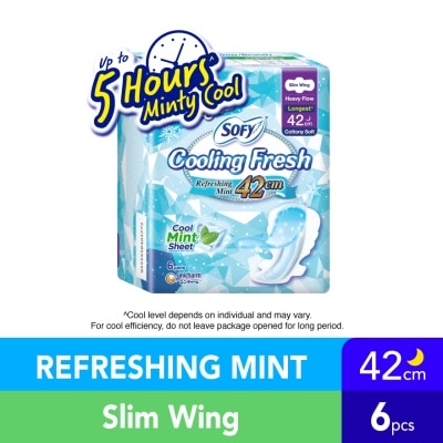 SOFY Cooling Fresh Night Slim Wing 42cm 6s
