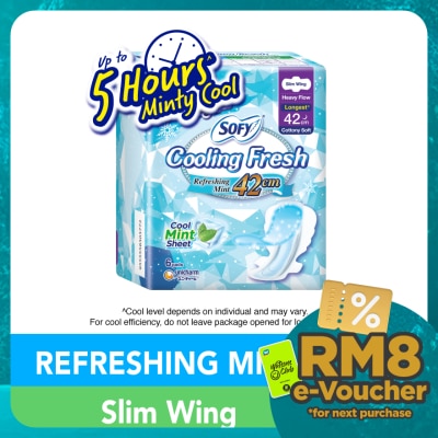SOFY Cooling Fresh Night Slim Wing 42cm 6s