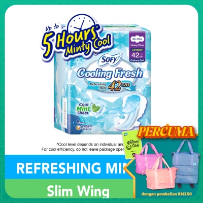 SOFY Cooling Fresh Night Slim Wing 42cm 6s