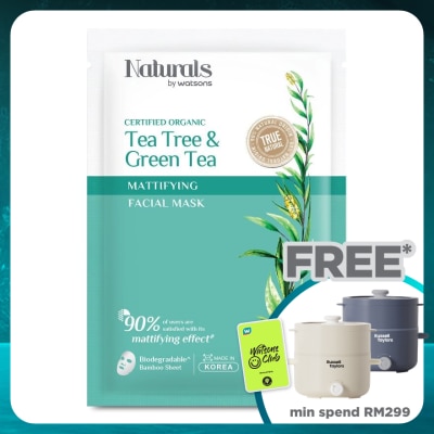 NATURALS BY WATSONS Tea Tree & Green Tea Mattifying Facial Mask 1s