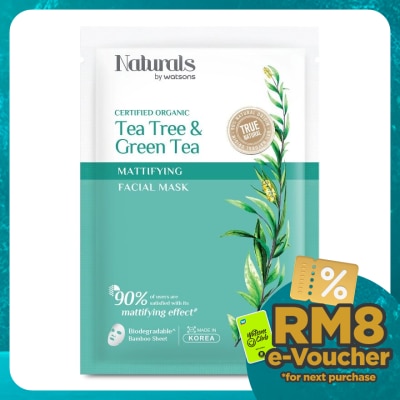 NATURALS BY WATSONS Tea Tree & Green Tea Mattifying Facial Mask 1s