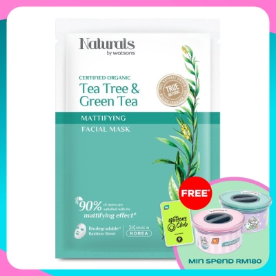 NATURALS BY WATSONS Tea Tree & Green Tea Mattifying Facial Mask 1s