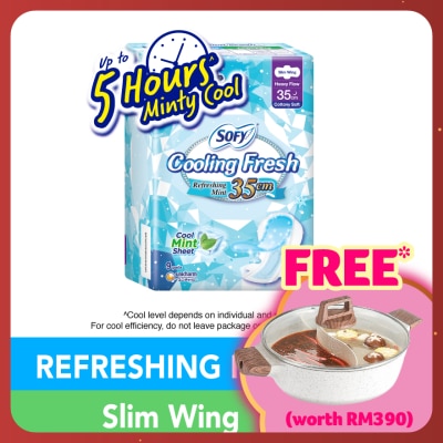 SOFY Cooling Fresh Night Slim Wing 35cm 9s