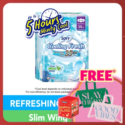 SOFY Cooling Fresh Night Slim Wing 35cm 9s