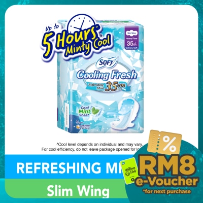 SOFY Cooling Fresh Night Slim Wing 35cm 9s