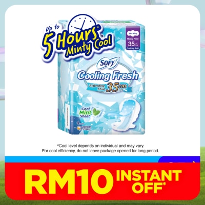 SOFY Cooling Fresh Night Slim Wing 35cm 9s