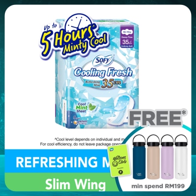 SOFY Cooling Fresh Night Slim Wing 35cm 9s