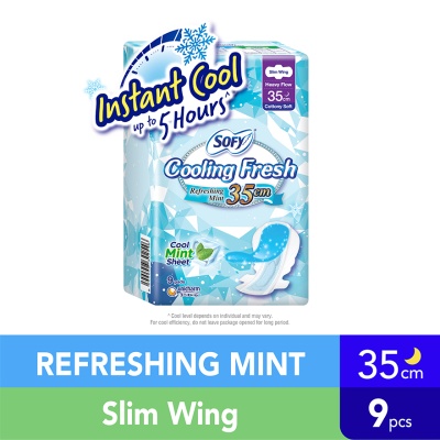 SOFY - Cooling Fresh Night Slim Wing 35cm 9s