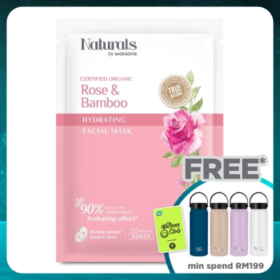 NATURALS BY WATSONS Rose & Bamboo Hydrating Facial Mask 1s