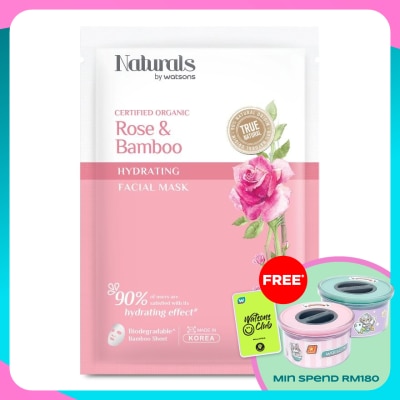 NATURALS BY WATSONS Rose & Bamboo Hydrating Facial Mask 1s