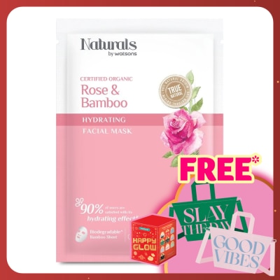 NATURALS BY WATSONS Rose & Bamboo Hydrating Facial Mask 1s