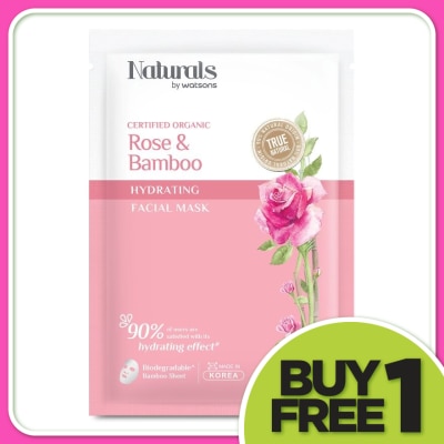 NATURALS BY WATSONS Rose & Bamboo Hydrating Facial Mask 1s