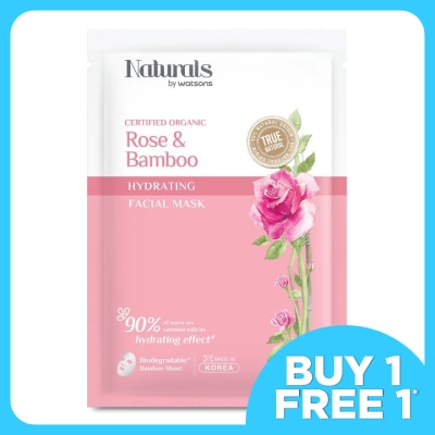 NATURALS BY WATSONS Rose & Bamboo Hydrating Facial Mask 1s