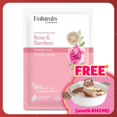 NATURALS BY WATSONS Rose & Bamboo Hydrating Facial Mask 1s