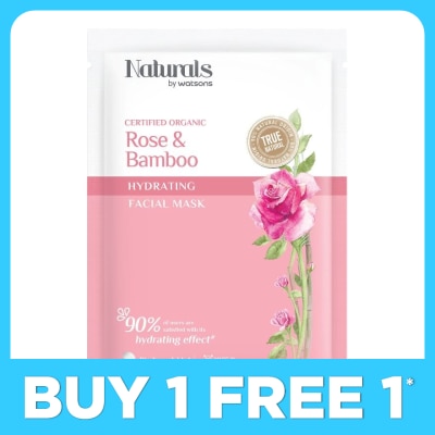 NATURALS BY WATSONS Rose & Bamboo Hydrating Facial Mask 1s