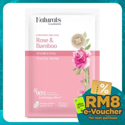 NATURALS BY WATSONS Rose & Bamboo Hydrating Facial Mask 1s