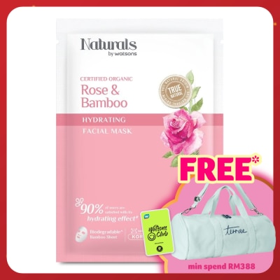 NATURALS BY WATSONS Rose & Bamboo Hydrating Facial Mask 1s