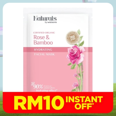 NATURALS BY WATSONS Rose & Bamboo Hydrating Facial Mask 1s