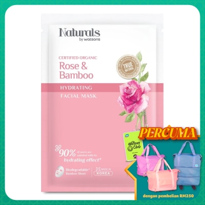 NATURALS BY WATSONS Rose & Bamboo Hydrating Facial Mask 1s