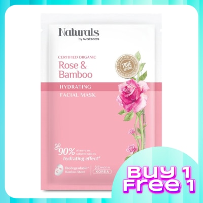 NATURALS BY WATSONS Rose & Bamboo Hydrating Facial Mask 1s
