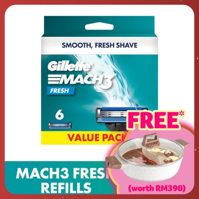 GILLETTE Mach3+ Replacement Cartridge Refill 6s