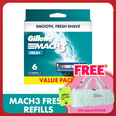 GILLETTE Mach3+ Replacement Cartridge Refill 6s
