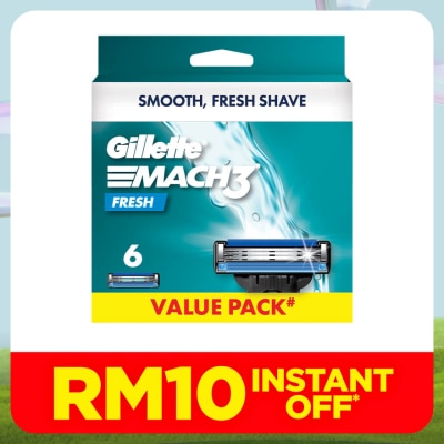 GILLETTE Mach3+ Replacement Cartridge Refill 6s