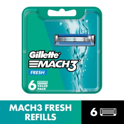 GILLETTE Mach3+ Replacement Cartridge Refill 6s