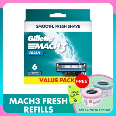 GILLETTE Mach3+ Replacement Cartridge Refill 6s