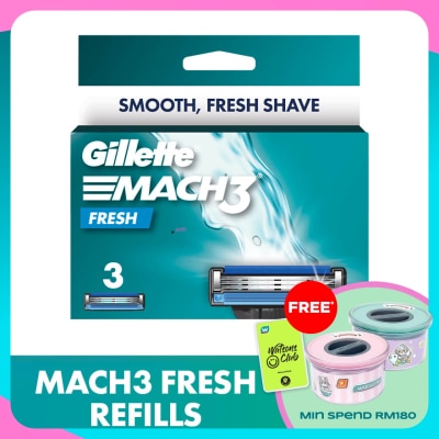 GILLETTE Mach3+Replacement Cartridge Refill 3s