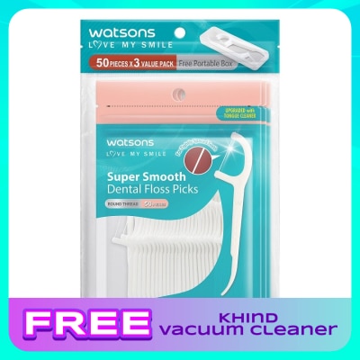 WATSONS Super Smooth Round Thread Dental Floss  50SX3Bags